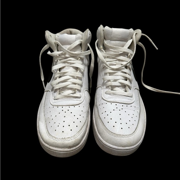 Men’s Nike Court Vision 13 Mid Next Nature Basketball Shoes Leather White Black - Picture 4 of 8